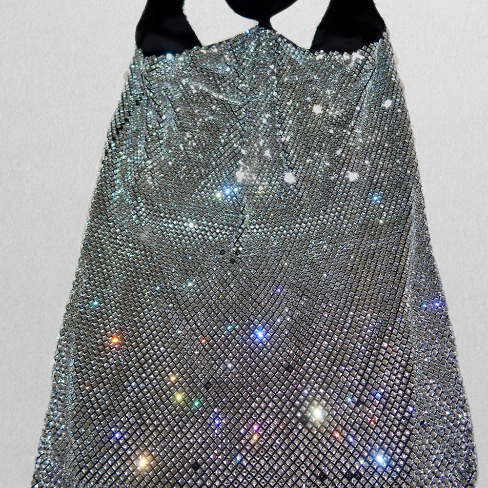 Santa Brands Crystal Mini dress Silver - Picture 6 of 6
